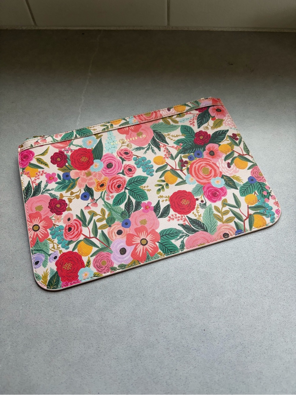 Rifle Paper Company Floral Zip Pouch - Multicolor Bloom Print Garden